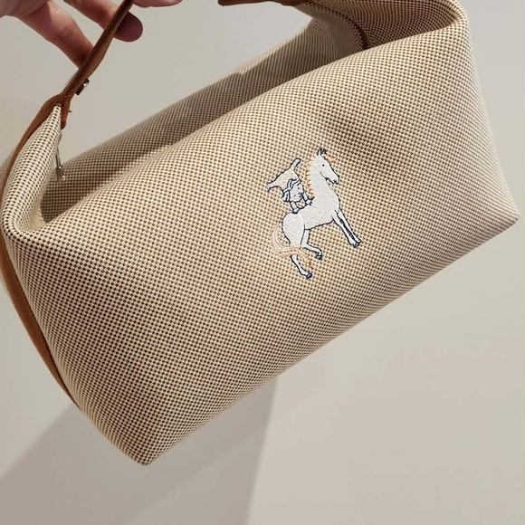 Hermes Handbags - Hermes Beige and Brown Hobo Bag